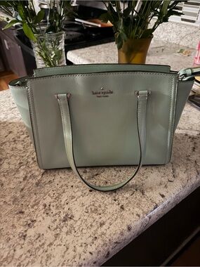 kate spade Mint Green Leather Tote with Top Handles